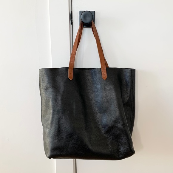 Madewell Handbags - Madewell Black Cognac Leather Transport Tote